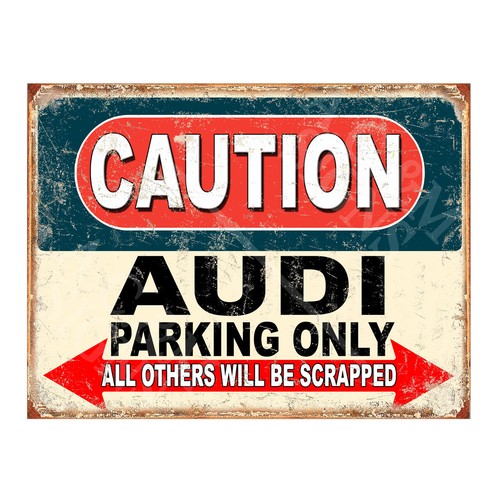 Audi parking nostalgic sign - parking,