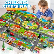 Baby Kids Toy Car Traffic Road City Scene Signs Education Play Mat Carpet 130cm