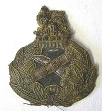 WW2 British Generals Cap Badge Hat Army WWII Kings Crown Aged Condition Bullion 