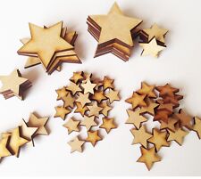 Wooden Stars Laser Cut MDF Blank Embellishments Craft Decorations Shapes