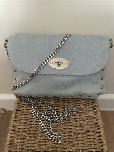 Small pale blue studded - small,