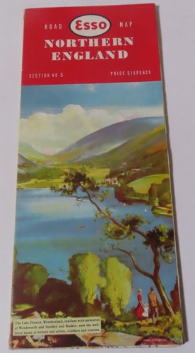 Vintage esso road - vintage, map