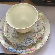 Foley Bone China Cup Saucer & Side Plate ‘Garden Path' Vintage 