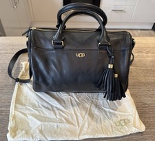 UGG Women's Rae Satchel Bag - Black leather with Gold trim. *Mint Condition*