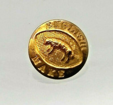 1 Vintage Antique Round Brass Glove? Button - Embossed with English Make & Sheep