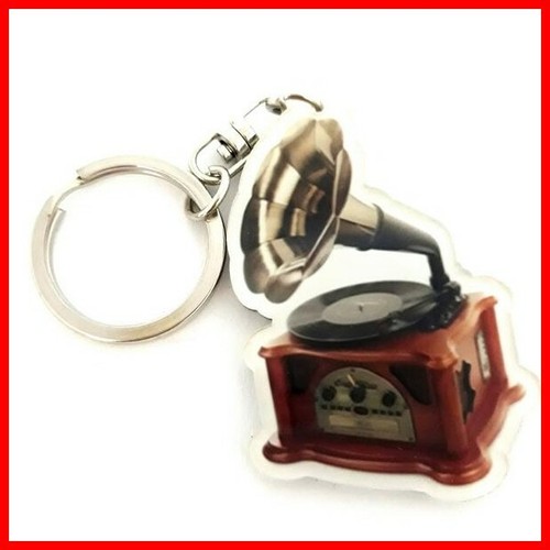 Gramophone keychain - gramophone,