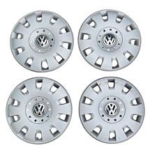 VW Transporter T5 Wheel Hub Cap Trims 16” x4 Genuine Volkswagen OE Bundle Silver