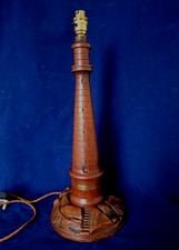 Antique Lighthouse Table Lamp  Made from Teak  from the Battleship HMS Warspite