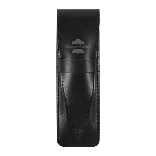 Black genuine leather pen - genuine, 2