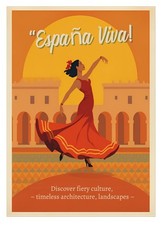 Spanish Vintage Poster Spanish Art Wall Print Retro Spanish Decor A3 size