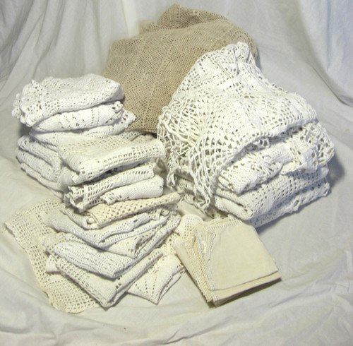 Vintage greek lace table - lace,