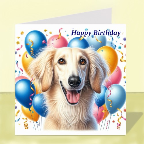 Saluki dog birthday greetings - dog,