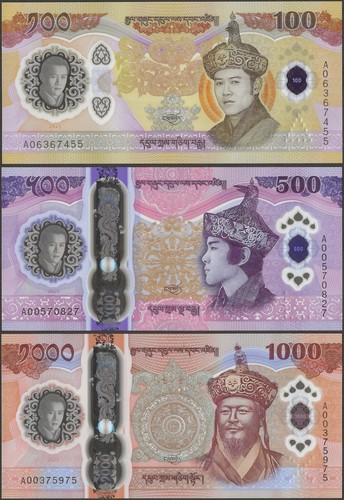 Bhutan note set p44 46 - note, p44-46