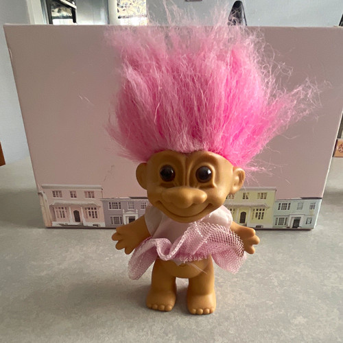 Troll doll figurine pink - troll,