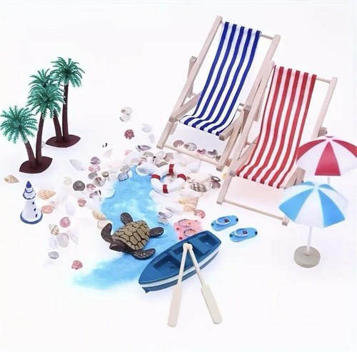 Set summer beach dolls house - beach,