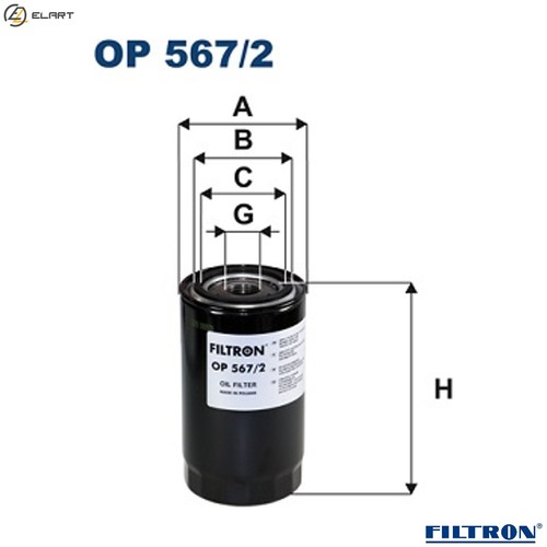 Oil filter 567 - for, nissan