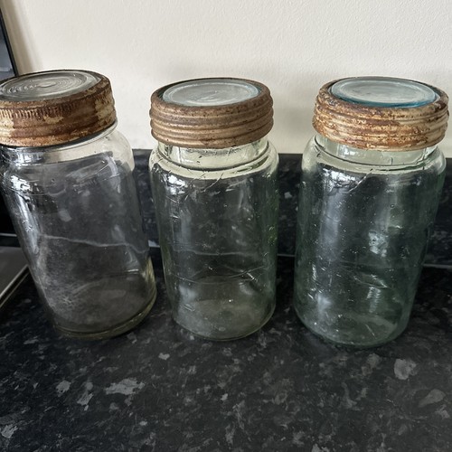 Antique preserve jars - antique, x3
