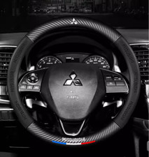 15" PU Leather+Carbon fiber Steering Wheel Cover For Mitsubishi Savrin Shogun