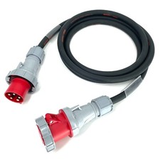 63Amp 415V 5 Pin 3 Phase Extension Lead 16mm² Heavy Duty Industrial Rubber Cable