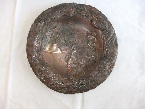 Antique chinese bronze shallow - antique,