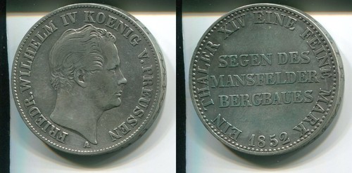 Prussia 1852 thaler in - -, 1