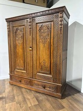 19th Century Continental Oak Two Door Wardrobe