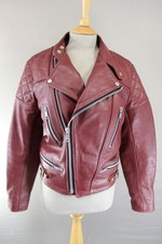 VNTG 70s WOLF LEATHERS REDDISH BROWN PUNK ROCK/MARLON BRANDO BIKER JACKET 36-38"