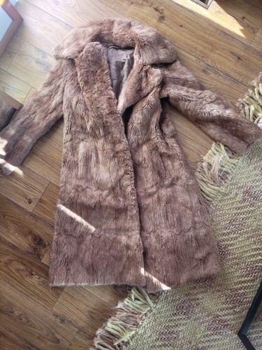 Real musquash fur coat - fur,