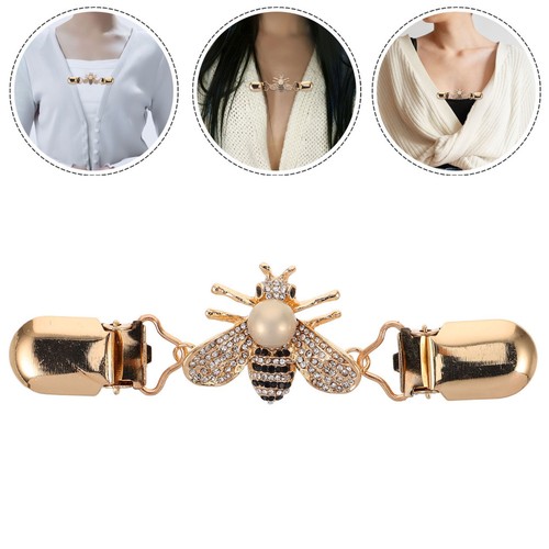 Stylish bee brooch sweater - stylish,
