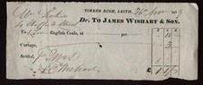 1839 LEITH- JAMES WISHART & SON, Timber Bush, 1 TON OF ENGLISH COAL to Leckie