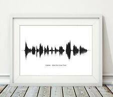 Elbow - One Day Like This - Sound Wave Song Art Poster Print BW - Sizes A4 A3