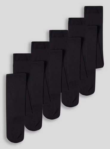 Girls black school tights - black,