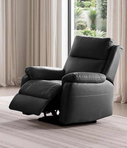 Black italian leather manual - black,