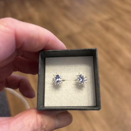 Tanzanite zircon stud - tanzanite/,