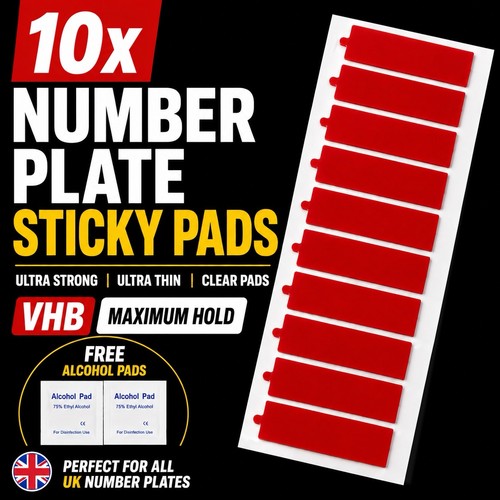 Number plate sticky pads - sticky,