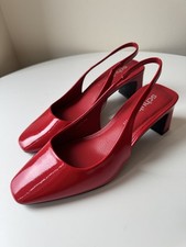 Red Patent Slingback Heels