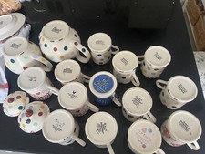 DESIGNER EMMA BRIDGEWATER X15 COLLECTABLE POLKA SAMPLER CHICKEN MUGS POT TEA SET