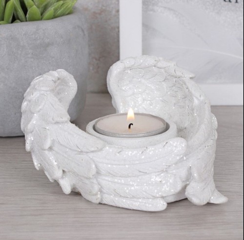 Glitter angel wing tea light - glitter,