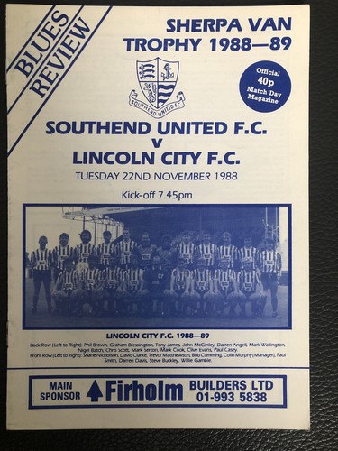 1988 southend united - 22.11.1988.,
