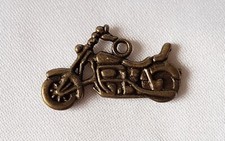 Small Pendant / Charm ~ Motorbike ~ Bronze Tone Metal ~  1.2cm height