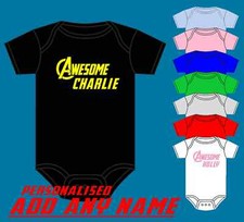 DISNEY PERSONALISED BABY GROW MARVEL AVENGERS VEST SUPERHERO BABY SHOWER GIFT
