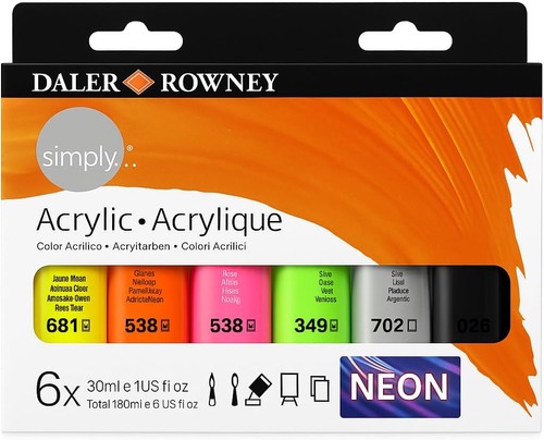 Neon acrylic paint - acrylic, set