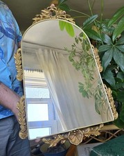 Vintage Wall Mirror Arch Gilt Ornate Floral Rococo Cottagecore 