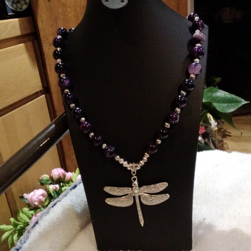 Large silver plated dragonfly - silver,