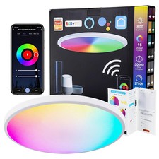 Polegas LED Ceiling Light with Remote Control, 30CM Flush Ceiling Light, 24W Sma