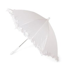 Girls White Frilled Parasol
