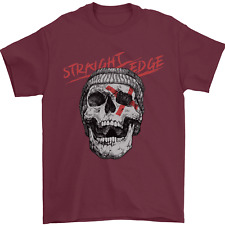 Straight Edge Skull Biker Motorcycle Mens T-Shirt 100% Cotton