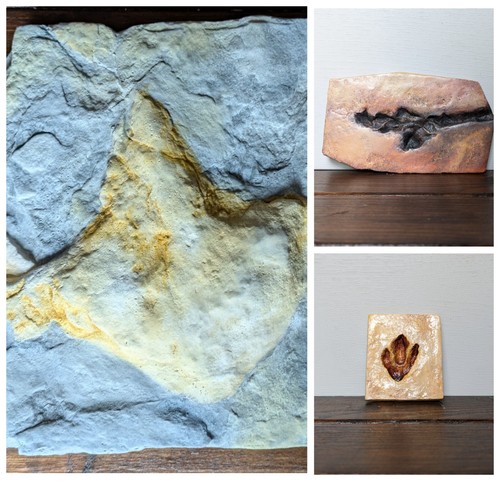 Dinosaur footprint replica - footprint, |