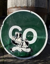 Original Reclaimed Street Art Graffiti Spray Paint Metal Sign Street Wall Decor