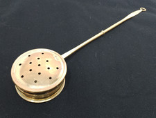 Vintage Brass Chestnut Roaster with Pierced Lid